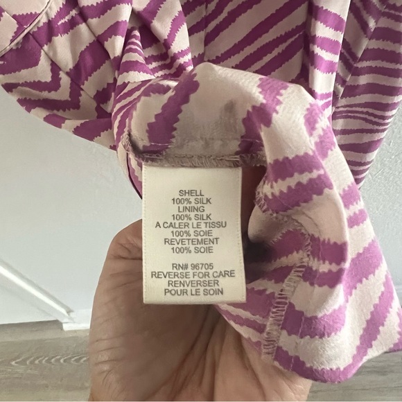 REBECCA TAYLOR Silk Ribbed Zebra Purple Shirt - Picture 3 of 4